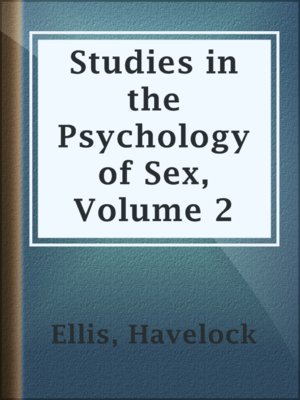 cover image of Studies in the Psychology of Sex, Volume 2
